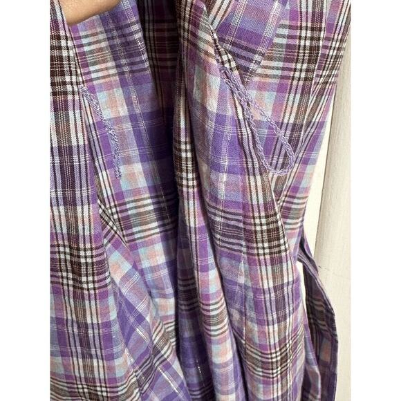 ModCloth Plaid To Know You Shirt Dress Plus Size 1X Purple Lavender - Picture 14 of 16
